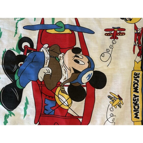 Vintage Disney Mickey Mouse Aviator Bandana Pilot Disney Gift Scarf Headband USA - Picture 2 of 5